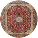 Round Traditional Red Persian Rug, tr1617