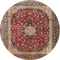 Square Machine Washable Traditional Vermilion Red Rug, wshtr1617