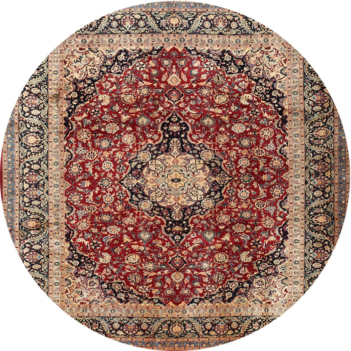Square Machine Washable Traditional Vermilion Red Rug, wshtr1617