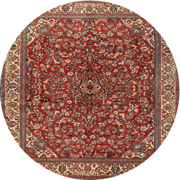 Square Machine Washable Traditional Tomato Red Rug, wshtr1618
