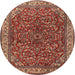 Round Traditional Red Persian Rug, tr1618