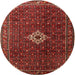 Square Machine Washable Traditional Sienna Brown Rug, wshtr1619