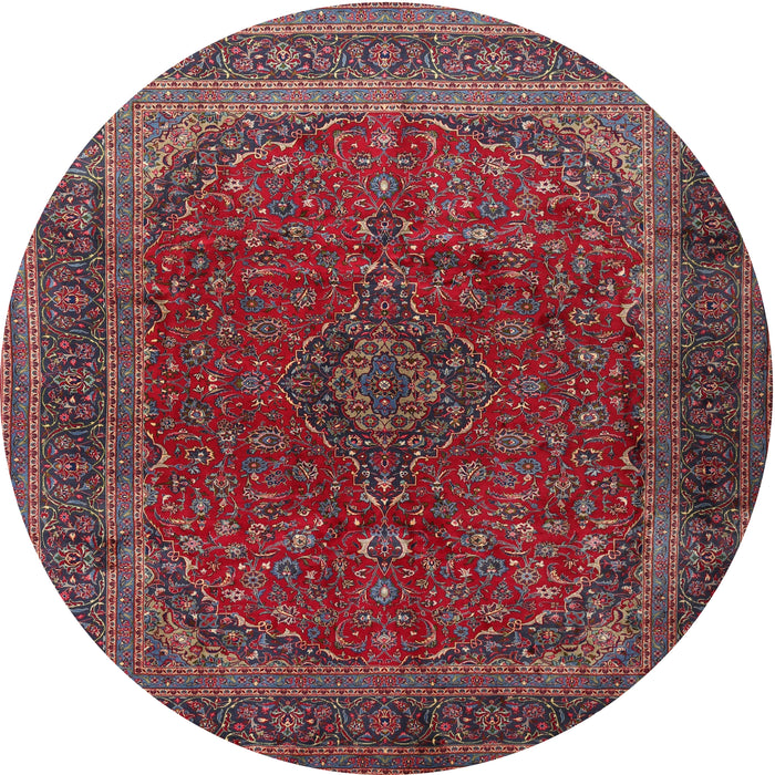 Round Traditional Rose Purple Medallion Rug, tr1620