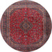 Round Traditional Rose Purple Medallion Rug, tr1620