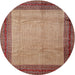 Round Traditional Fire Brick Red Persian Rug, tr1622