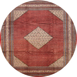 Square Machine Washable Traditional Orange Salmon Pink Rug, wshtr1626