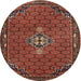 Round Traditional Red Persian Rug, tr1628