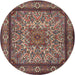 Square Machine Washable Traditional Saffron Red Rug, wshtr1632