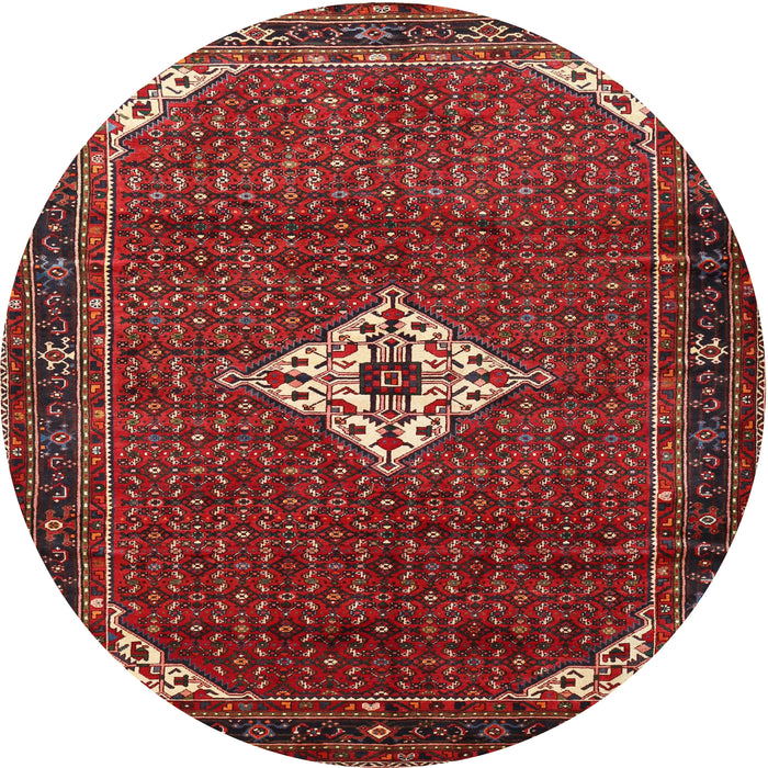 Round Traditional Sienna Brown Persian Rug, tr1636