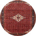 Round Traditional Sienna Brown Persian Rug, tr1636