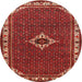 Round Traditional Gold Brown Persian Rug, tr1640