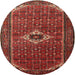 Square Machine Washable Traditional Sienna Brown Rug, wshtr1641