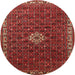 Round Traditional Red Persian Rug, tr1643
