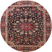 Round Traditional Camel Brown Persian Rug, tr1644