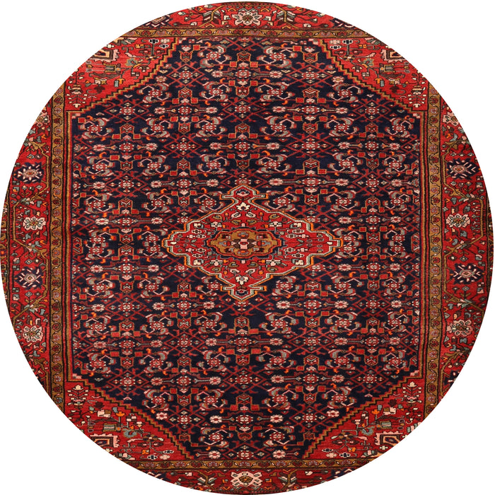 Round Traditional Chestnut Brown Persian Rug, tr1645