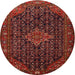 Round Traditional Chestnut Brown Persian Rug, tr1645