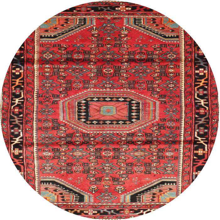 Square Machine Washable Traditional Rust Pink Rug, wshtr164