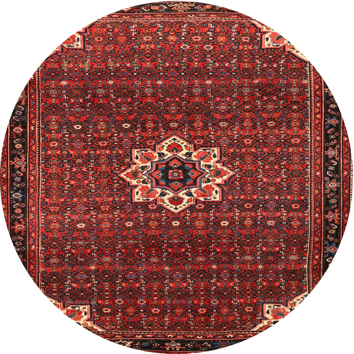 Round Traditional Sienna Brown Medallion Rug, tr1650