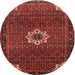 Round Traditional Sienna Brown Medallion Rug, tr1650