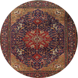 Square Machine Washable Traditional Dark Gold Brown Rug, wshtr1651