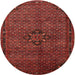 Square Machine Washable Traditional Brown Red Rug, wshtr1653