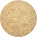 Round Traditional Yellow Persian Rug, tr1655