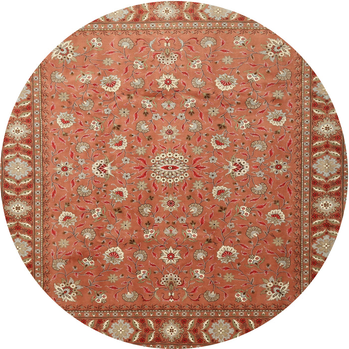 Round Traditional Red Persian Rug, tr1658
