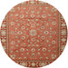 Round Traditional Red Persian Rug, tr1658