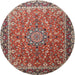 Round Traditional Red Persian Rug, tr1659