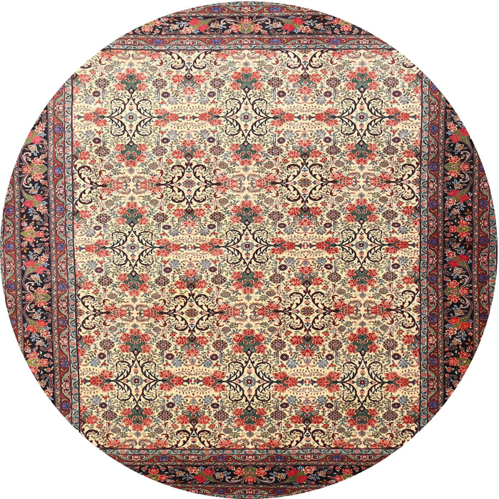 Round Traditional Brown Persian Rug, tr1662