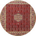 Square Machine Washable Traditional Tomato Red Rug, wshtr1665