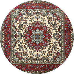 Square Machine Washable Traditional Sand Brown Rug, wshtr1666