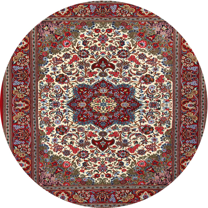 Square Machine Washable Traditional Saffron Red Rug, wshtr1667