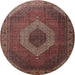 Round Traditional Orange Salmon Pink Medallion Rug, tr1669