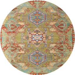 Square Machine Washable Traditional Red Rug, wshtr166