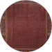 Round Traditional Sienna Brown Persian Rug, tr1671