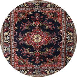 Square Machine Washable Traditional Dark Almond Brown Rug, wshtr1672
