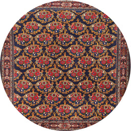 Square Machine Washable Traditional Dark Almond Brown Rug, wshtr1673
