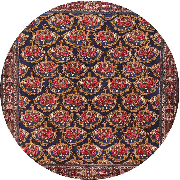 Square Machine Washable Traditional Dark Almond Brown Rug, wshtr1673