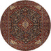 Round Traditional Red Persian Rug, tr1675