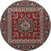 Round Traditional Deep Red Persian Rug, tr1677