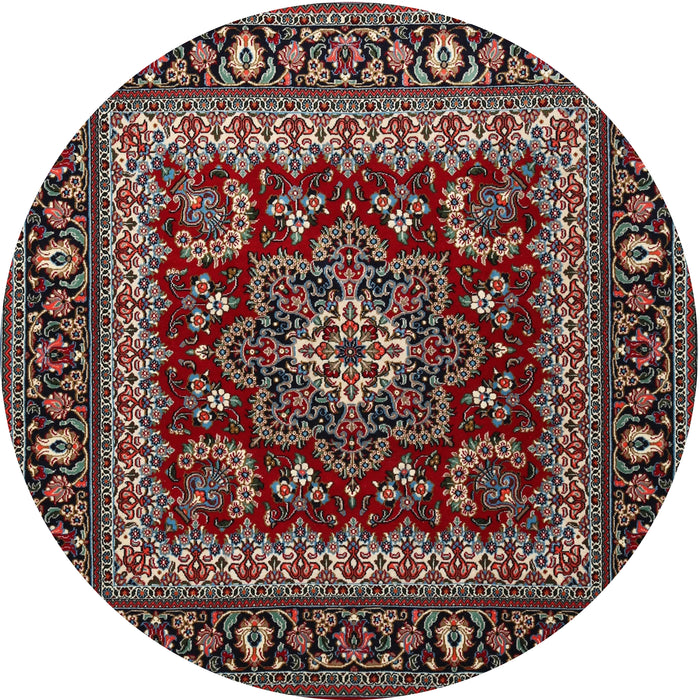 Square Machine Washable Traditional Deep Red Rug, wshtr1677