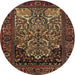 Square Machine Washable Traditional Night Red Rug, wshtr1679