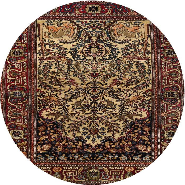 Round Traditional Red Persian Rug, tr1679