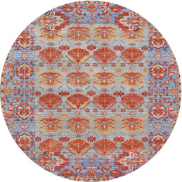 Square Machine Washable Traditional Chestnut Red Rug, wshtr167