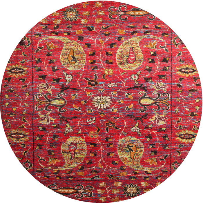 Square Machine Washable Traditional Rust Pink Rug, wshtr1681