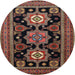 Square Machine Washable Traditional Dark Almond Brown Rug, wshtr1683