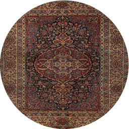 Square Machine Washable Traditional Night Red Rug, wshtr1686