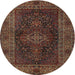 Round Traditional Red Persian Rug, tr1686