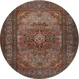 Square Machine Washable Traditional Dark Almond Brown Rug, wshtr1687